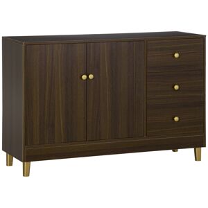 HOMCOM Buffet Meuble de Rangement sur pied Placard Meuble de rangement avec 2 Portes Étagère réglable en Bois wengé 120 x 42,5 x 80 cm