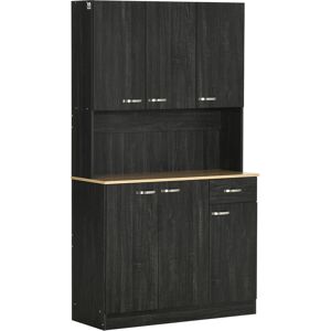 HOMCOM Buffet de cuisine armoire de cuisine contemporaine multi-rangements 6 portes 1 tiroir + grand plateau