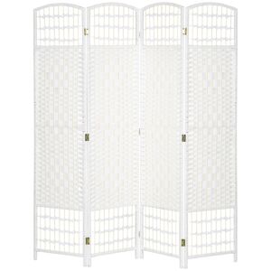 HOMCOM Paravent intérieur en bois séparateur de pièce cloison pliable 4 panneaux 160 x 170 cm blanc