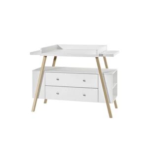 Schardt Commode table a langer avec plan Holly Nature blanc/couleurs bois