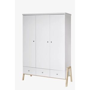 Schardt Armoire enfant 3 portes Holly Nature, blanc/couleurs bois