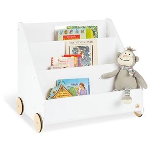 Pinolino Bibliotheque enfant roulettes Lasse bois