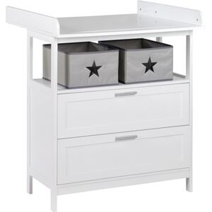 roba Commode table a langer Hamburg 2 tiroirs bois blanc