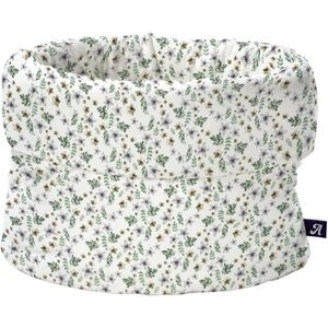 Alvi® Panier rangement rond Petit Fleurs vert/blanc