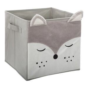 atmosphera Bac de rangement enfant renard velours gris