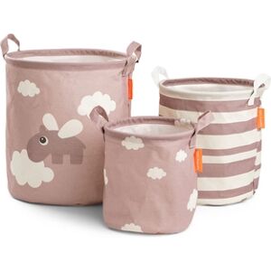 Done by Deera¢ Panier de rangement enfant Happy clouds rose lot de 3