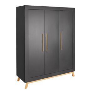 Schardt Armoire enfant 3 portes Miami Black Nature bois