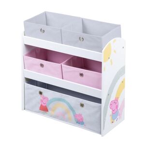 roba Étagere a jouets enfant Peppa Pig bois 5 boîtes tissu