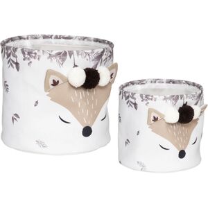 atmosphera Paniers de rangement jouets renard blanc lot de 2