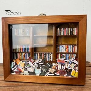 Clean Products Bibliothèque d'anxiété avec bibliothèque en bois, Diorama, anti-Stress, Relaxation, boîtes d'allumettes de livres miniatures, vitrine - Publicité