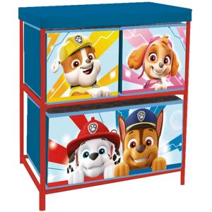 PW14459 Étagère de rangement NICKELODEON-Paw Patrol avec 3 bacs textiles 53x30x60cm