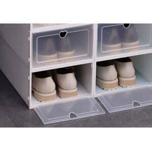 Banggood Boîte de rangement pour chaussures empilable, pliable, en plastique transparent. Organiser - Publicité