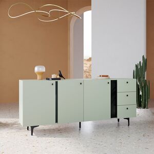 libolion Grand buffet 3 portes vert sauge design SALVIA 200cm sauge - Publicité