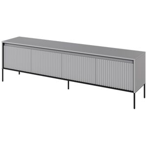 libolion list: Meuble TV 4 portes avec led inclus Meuble TV quatre Portes avec LED Inclus Perle d'Argent (193 cm x 56 cm x 40 cm) gris - Publicité