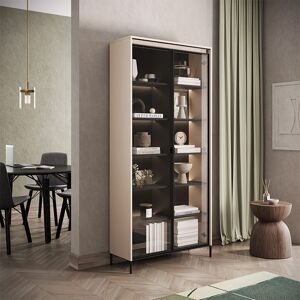 libolion list: Vaisselier avec 2 portes vitrées Grand Vaisselier Beige Poudre de Perle : Élégance Spacieuse (196 cm x 92 cm x 34 cm) beige - Publicité