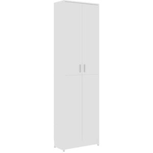 vidaXL Garde-Robe de Couloir Armoire à Vêtements Meuble de Rangement avec 5 Compartiments Vestiaire Chambre Maison Blanc 55x25x189 cm Aggloméré - Publicité