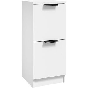 vidaXL Buffet Armoire Latérale Table d'Appoint Table de Chevet Chambre à Coucher Salle de Séjour Intérieur Blanc 30x30x70 cm Bois d'Ingénierie - Publicité