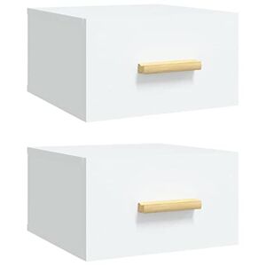 vidaXL 2X Tables de Chevet Murales Tables de Nuit Armoires de Chevet Armoires de Lit Meubles de Chambre à Coucher Intérieur Blanc 35x35x20 cm - Publicité