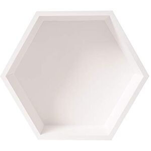 JUNGEN Étagère Mural Hexagone Etagères Flottantes en boi Étagère Suspendue Meuble Mural Hexagone Armoire de Rangement (Blanc) - Publicité