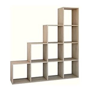 ADGO RS-40 4x4 Step Étagère à Livres, étagère Cube pour Salon, Chambre à Coucher, Bureau, Escalier, 10 étagères, d'échelle, Séparateur de Pièce, de Rangement (Sonoma)(Envoyé en 2 Colis) - Publicité