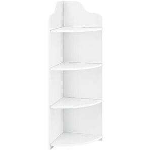 [en.casa] Étagère d'angle pour Salle de Bain Meuble de Rangement avec 4 Surfaces de Stockage Bois Composite 90 x 28 x 28 cm Blanc - Publicité