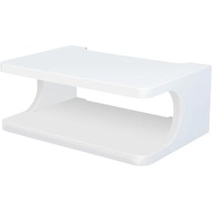 lalago Routeur WiFi Boîte de Rangement Étagères Étagère pour Décodeur Etagere Murale TV Etagere Flottante Murale Multicouche Planche Bois Etagere Meuble Mural pour Console Set-Top Box/WiFi/DVD (Blanc) - Publicité