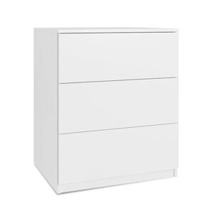 SoDREAMER Commode 3 tiroirs   Couleur : Blanc 80x60x50 cm   Armoire pour vêtements, Documents, Petits Objets   Idéal pour Chambre à Coucher, Salon, Chambre d'enfant et Bureau - Publicité