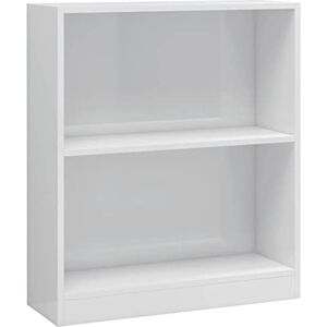 vidaXL Bibliothèque Etagère à Livres Armoire Latérale Meuble de Rangement Armoire de Stockage Salon Blanc Brillant 60x24x74,5 cm Bois d'Ingénierie - Publicité