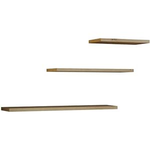 ADGO Tobi Lot de 3 étagères murales avec 3 étagères suspendues Largeur: 60/45/30 cm Hauteur: 1,8 cm Profondeur: 15 cm Étagères décoratives pour Livres, Plantes 3 étagères (chêne Artisan) - Publicité