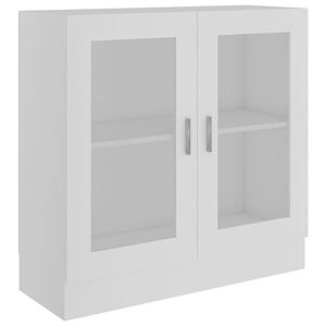 vidaXL Armoire à Vitrine Bibliothèque Armoire à Livres Meuble de Rangement Salon Bureau Maison Intérieur Blanc 82,5x30,5x80 cm Aggloméré - Publicité