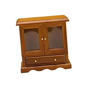 Colcolo Échelle 1:12 maison de poupée cuisine buffet sol armoire Miniature bois meubles ornements maison de poupée accessoires robuste pour la cuisine, BRUN - Publicité