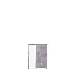 FORTE Paco Commode avec 2 Portes, Matériau Dérivé du Bois, Aspect Béton Gris Clair/Blanc, 17,5 x 79,2 x 59,8 cm - Publicité