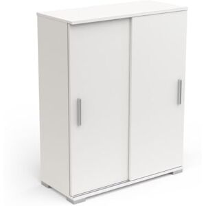 Demeyere Meuble de Rangement Séjour-2 Portes Coulissantes-Fabriqué en France-Garantie 2 Ans, Bois d'ingénierie, Blanc, L 42,2 x P 103,5 x H 13 cm - Publicité