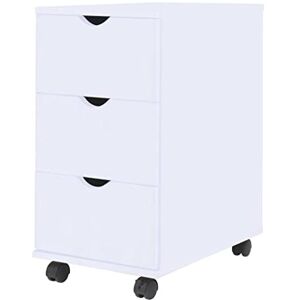 Keyur Caisson de Bureau, Placard de Rangement Mobile Meuble de Rangement Meuble à tiroirs 33 x 45 x 60 cm Blanc - Publicité