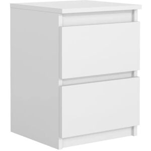 meble masztalerz Table de Nuit Blanc Mat 2 tiroirs 40 cm Commode de Nuit, Tables de Chevet pour Adulte, Table de Chevet, Chevet de Lit, Table de Chevet Blanche - Publicité