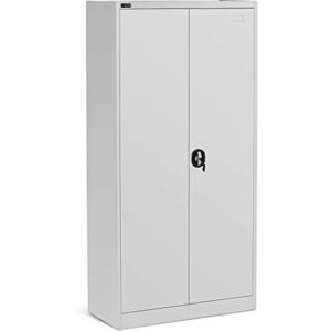 FROMM & STORCK Fromm & Starck Armoire De Bureau Métallique À Dossiers Star_MCAB_29 (Gris, 90 x 40 x 180 cm, Capacité de Charge 160 kg, 4 Étagères, 2 Clés, Acier) - Publicité