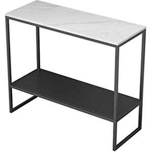 Pimex Table D'Appoint Rock Board Canapé Coin Latéral Quelques Salon Table Carrée en Fer Petite Table À Thé Armoire De Chevet (Couleur : Noir+Blanc) - Publicité