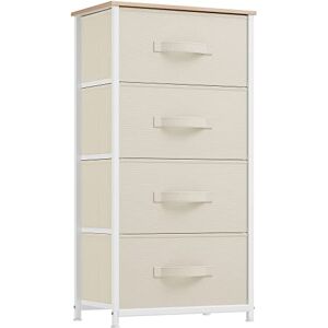 YITAHOME Commode pour Chambre à Coucher, Commode à 9 Tiroirs en Tissu Meuble de Rangement avec Dessus en Bois et Grand Espace de Rangement Chambre à Coucher, Salon, Chambre d'enfant, Crème Blanche - Publicité