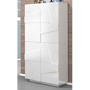 Dmora Étagère à chaussures moderne, Made in Italy, avec 4 portes battantes, Étagère à chaussures d'entrée, Meuble polyvalent, 81x38h167 cm, couleur blanc brillant - Publicité