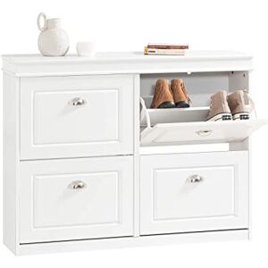 SoBuy FSR79-W Meuble de Rangement à Chaussures Armoire, Commode à Chaussures 4 abattants Meuble d'entrée Coffre Rangement – Blanc - Publicité