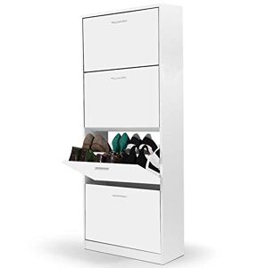 IDMarket Meuble à Chaussures KLARK 4 Portes Blanc - Publicité