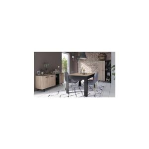 Demeyere Ensemble sejour Enfilade + Table Haute + Vitrine Decor Chene Brosse Wayne - Publicité