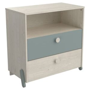 Demeyere Commode Chambre Enfant / Bebe – Meuble au Style Scandinave Fabriqué en France – Format 73 x 40 x 74 CM avec 2 Tiroirs et 1 Niche 434079 Blanc Mat 796x396x581MM - Publicité