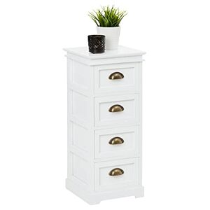 IDIMEX Chiffonnier LANDHAUS Commode 4 tiroirs en Bois de Paulownia Style Shabby Chic Vintage Classique Blanc - Publicité