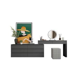 ULTRAWAVE Table de Maquillage Coiffeuse et placard minimaliste moderne, chambre à coucher intégrée, petit bureau, Table de maquillage, armoire de rangement de chevet Habillage de Vanité ( Size : L200cm ) - Publicité