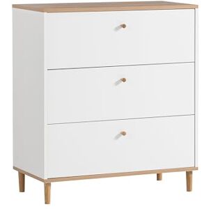 Schildmeyer Hilda Commode, Bois d'ingénierie, Blanc Mat/décor Artisanal, 80 x 40 x 91,4 cm - Publicité