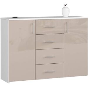 AKORD Commode 4 Tiroirs et 2 étagères avec Portes K45   L110 x H80 x P35 cm   Moderne Bahut Meubles de Salon TV   Buffet Salle a Manger Chambre   Poids 43 kg - Publicité