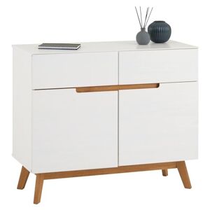 IDIMEX Buffet Tibor Style scandinave Design Vintage Nordique Commode bahut vaisselier avec 2 tiroirs et 2 Portes battantes, en pin Massif lasuré Blanc - Publicité