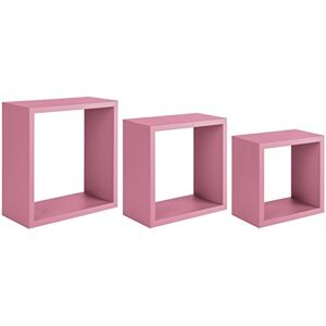 Sanitec Incube Lot de 3 étagères murales en Bois, Rose Bleu, 15,5 x 35 x 35 cm - Publicité