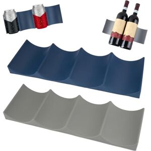 WHC 2 Pièces Porte Bouteille Frigo Casier à Vin de Style Européen en Plastique Rangement Bouteille Frigo Porte-Bouteille de Vin en Plastique pour Armoire de Cuisine, Frigo(Gris,Bleu Foncé) - Publicité